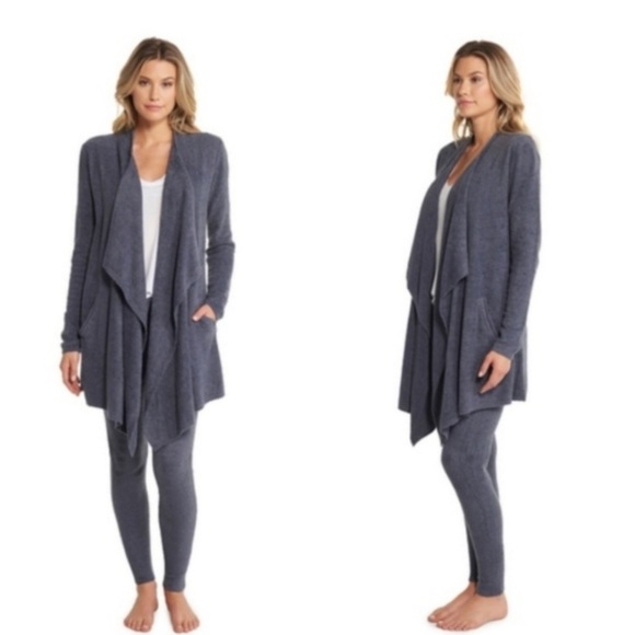 # 31 -Barefoot Dreams-EUC -  Island Lite cardigan- Bluish gray buttery soft - Picture 1 of 7